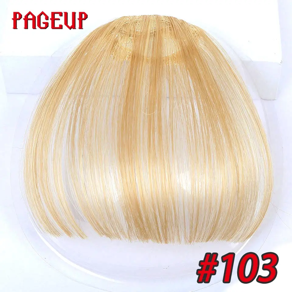 Pageup Высокая температура волокна челка клип в волосы челки накладные волосы синтетические поддельные челки кусок волос клип в наращивание волос - Цвет: 103