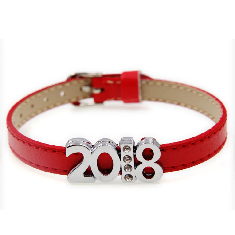 

Silver 5pcs 8mm Slide Charms Numbers 2018 Charms Fit Pet Collars Wristbands Belts Key Chain DIY Accessory Christmas Charms