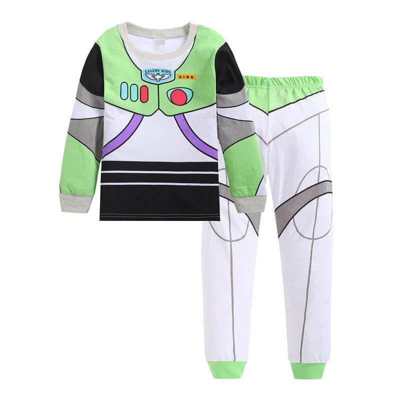 Древесный Базз пижамы повседневные комплекты хлопковая футболка с длинными рукавами+ штаны детская одежда для сна для мальчиков и девочек SA1397 - Цвет: b