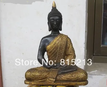 

bi00666 12"Thailand Bronze Gilt plum blossom Maitreya Sakyamuni Buddha Ru Lai Statue