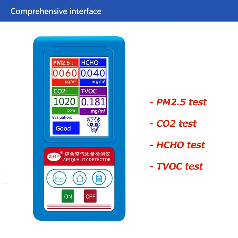 Цифровой качества воздуха монитор HCHO TVOC PM1.0 PM2.5 PM10 детектор CO2 измеритель формальдегид монитор на диоксидном углероде газоанализатор
