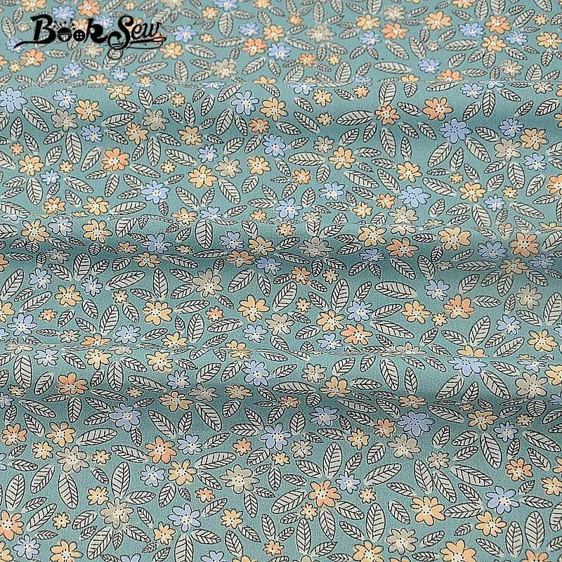 

Booksew 100% Cotton Twill Fabric Retro Style Floral Sewing Cloth Bedding Set Home Textile Baby Patchwork DIY Doll Quilting Tissu