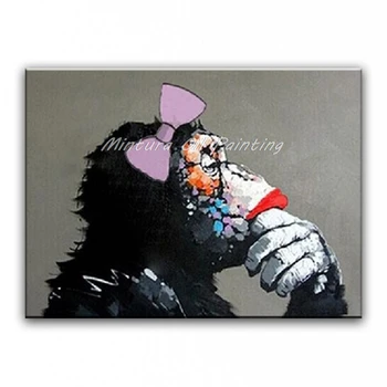 

NEW 100% hand-painted Home decoration painting famous oil painting high quality Modern artists painting Lovely gorilla