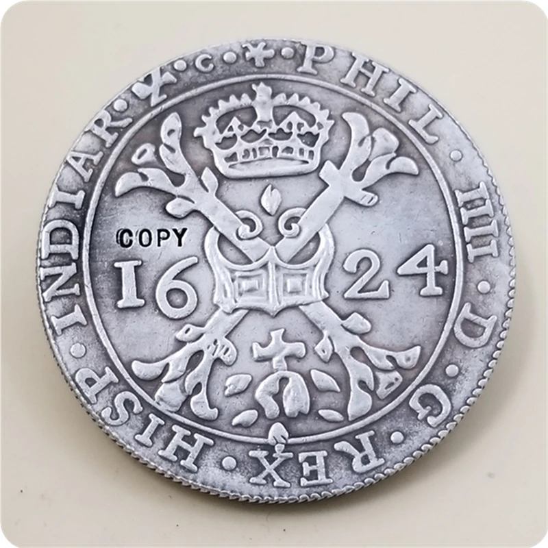 Копия монеты Испанских Нидерландов Patagon - Felipe IV 2 florins 8 золей 1624 | Дом и сад
