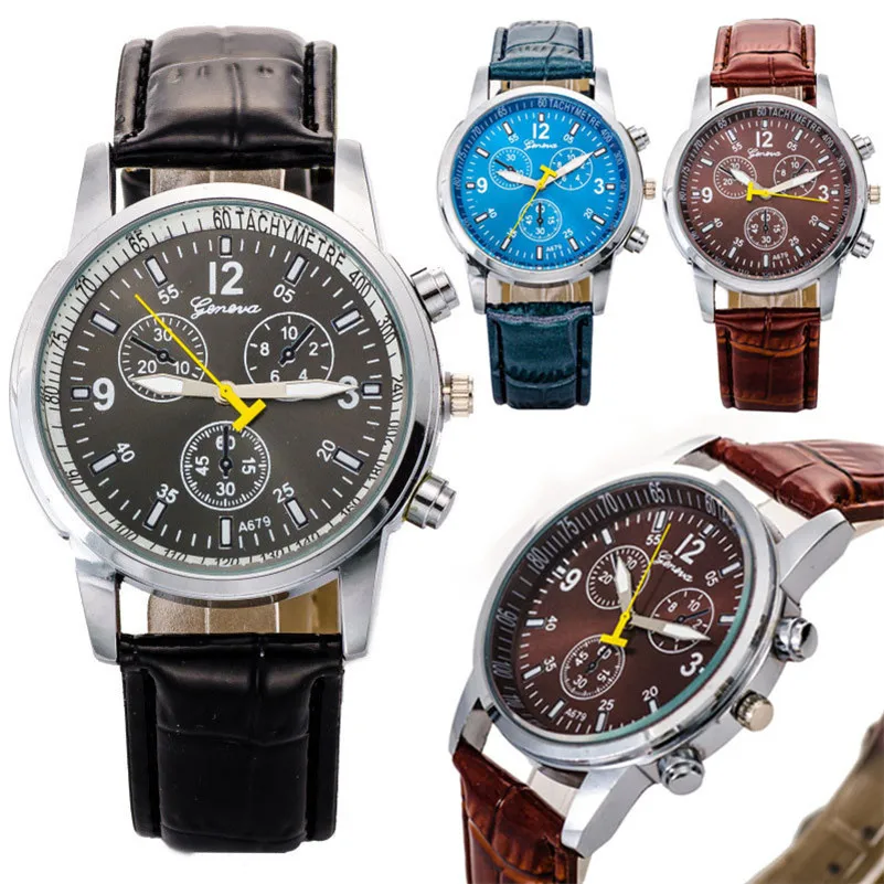 NEW Fashion Quartz Wristwatches Retro Classical Solemn Design Leather Band Analog Alloy Quartz Business Wrist Watch#2AP24B (7)