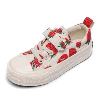 

2019 spring autumn new girls strawberry canvas shoes pineapple shoes fashion casual children's casual shoes boys kids sneakers