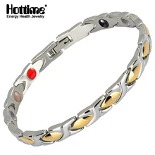 Hottime 20 см Высокое качество био здоровье браслет-обруч для мужчин 316L нержавеющая сталь Магнитный Уход ювелирные изделия серебро и Золотой ювелирные изделия