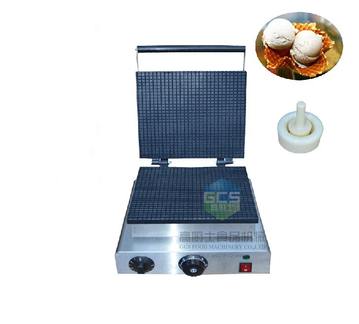 

free shipping 110v 220v Electric square ice cream cone maker come with 2 tools