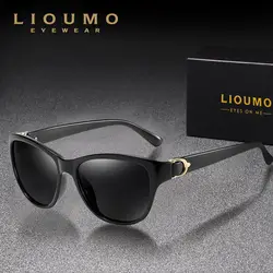 LIOUMO брендовые дизайнерские Элегантные Дамы кошачий глаз поляризованные очки солнцезащитные очки ретро Для женщин Óculos gafas-де-сол женщина