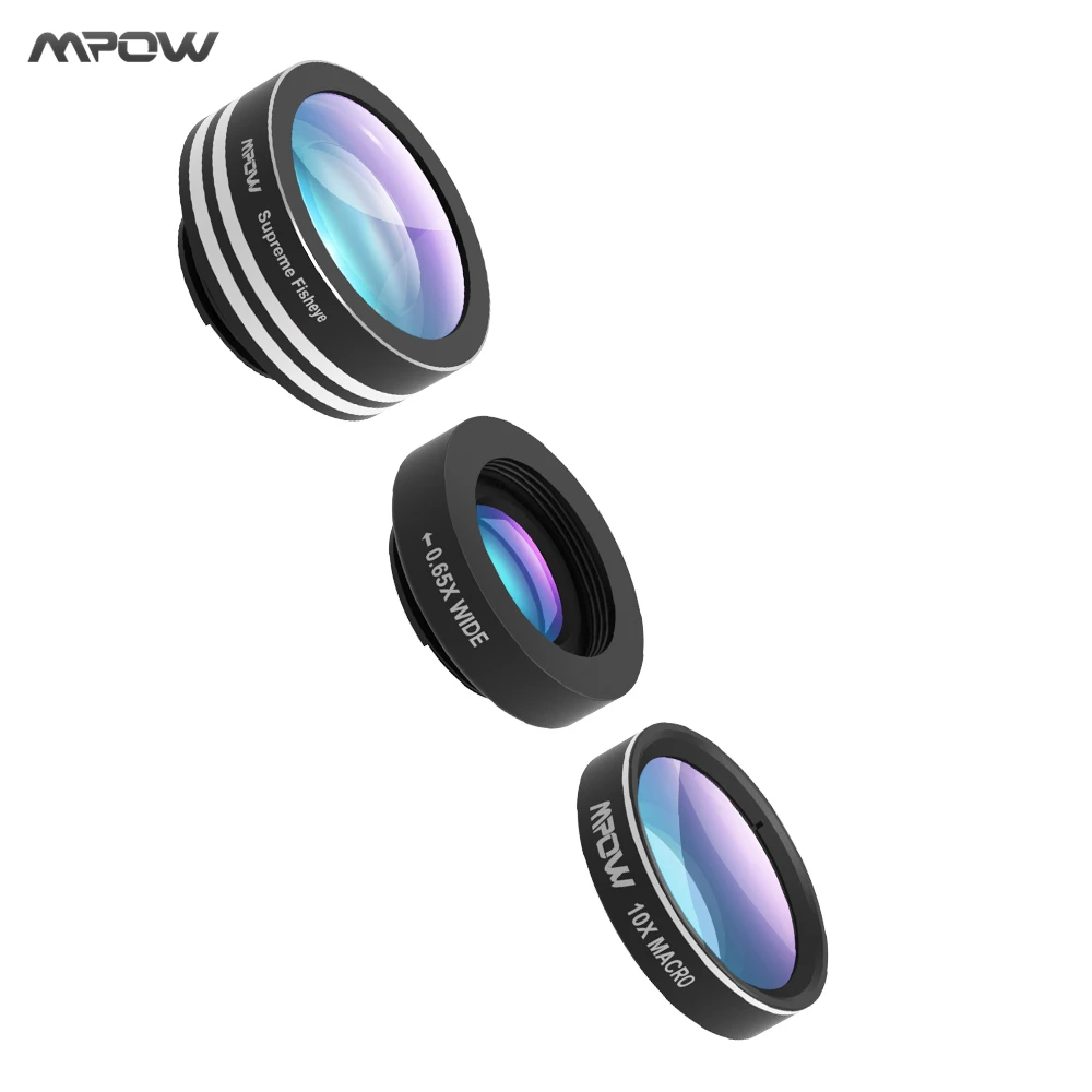 bilder für Mpow 3 in 1 Clip-On Handy-kamera-objektiv Kit 180 Grad Fisheye objektiv + 0.65X Weitwinkel + 10X Makro-objektiv für iPhone etc handys bilder für Mpow 3 in 1 Clip-On Handy-kamera-objektiv Kit 180 Grad Fisheye objektiv + 0.65X Weitwinkel + 10X Makro-objektiv für iPhone etc handys