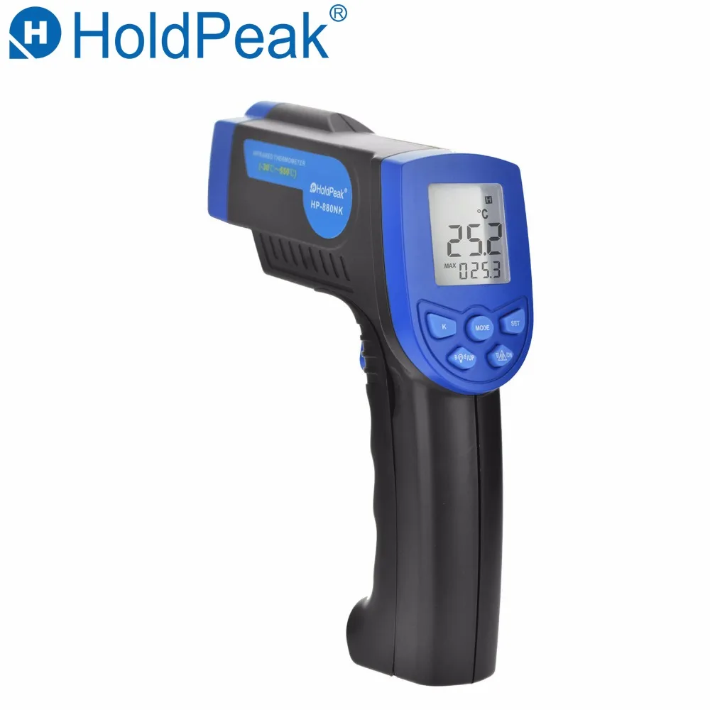 

HoldPeak HP-880NK -30--550'C / -22--1022'F K-type Digital Non Contact Infrared Thermometer Gun Laser Temperature Instrument