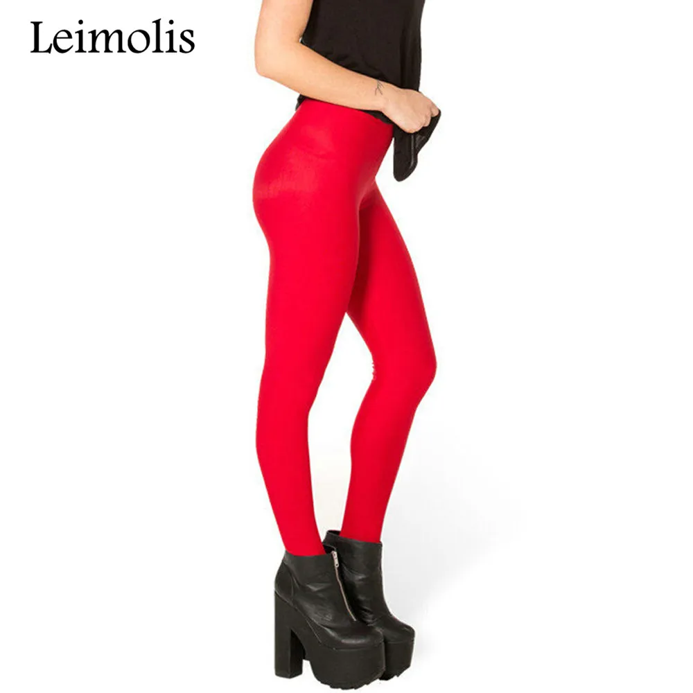 Leimolis 3D печатных фитнес пуш-ап леггинсы женские спортивные готические ретро синий розовый черный плюс размер высокая Талия Панк Рок брюки - Цвет: red