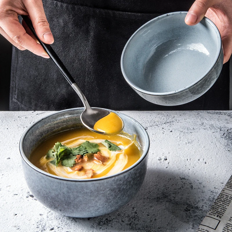 NJCHARMS Ceramic Ramen Bowls Set, Noodles Soup Bowls, 2 Sets (6 Piece