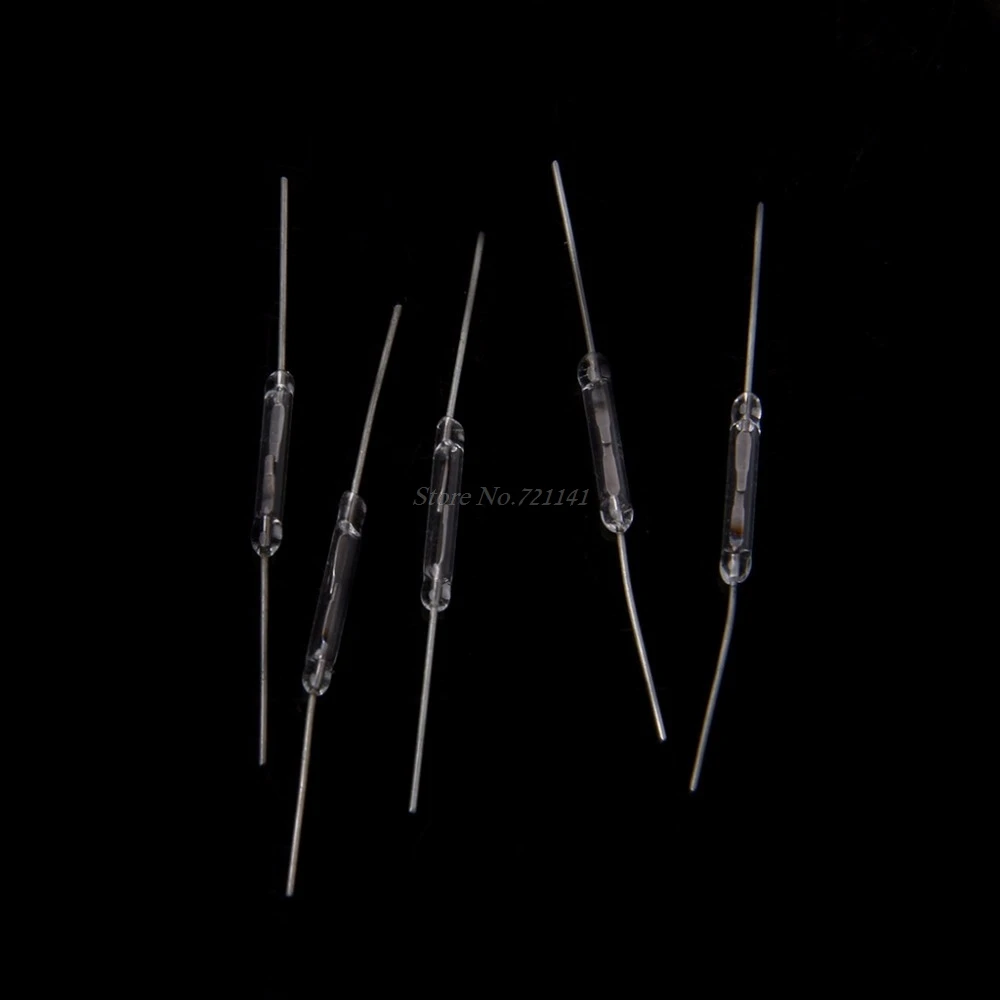 10 Pcs 2x14mm Reed Switch Normally Open Magnetic Induction Switches Electromagnetic N/O Active Components Sensors Dropship
