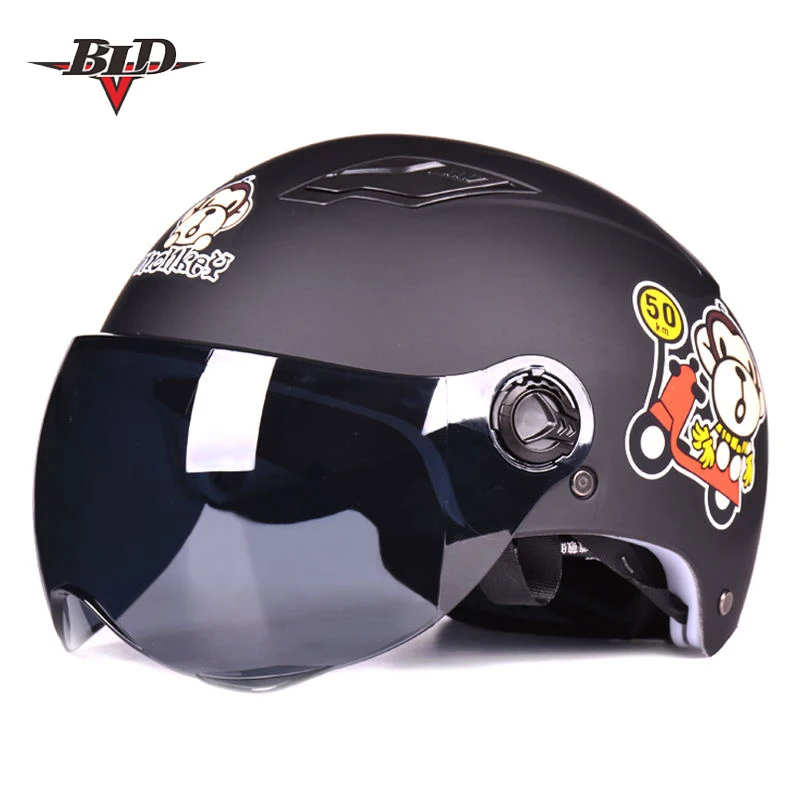 Мотоциклетный летний полулицевой защитный шлем Visort MenWomen взрослые велосипедные шлемы боковые звезды солнцезащитный вентиляционный - Цвет: 12