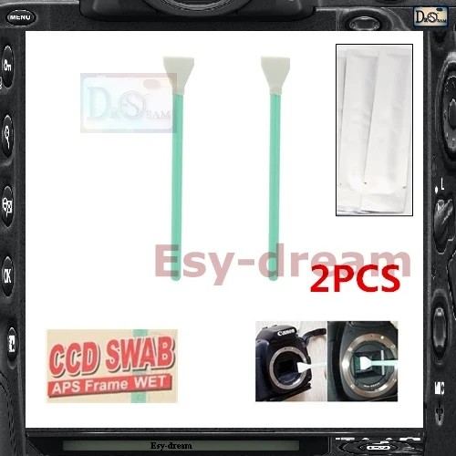 

2PCS Microfiber Wet Sensor Cleaning CMOS CCD Swab Sticks For APC-S 70D 60D 7D 600D 1100D 550D D7100 D5100 D5200 D3200 Camera