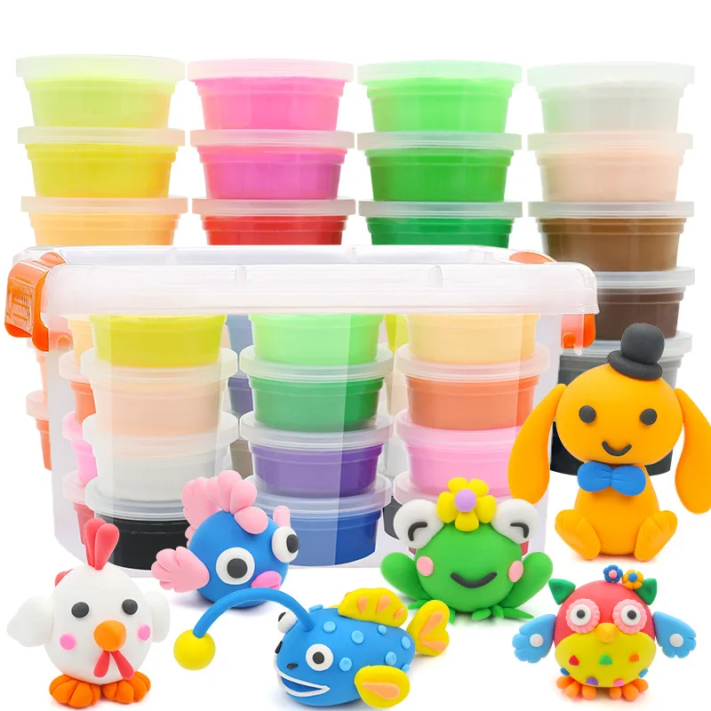 Моделирование глины слизи игрушечные лошадки Air Dry Playdough свет мягкая Лепка Fimo Полимерная глина DIY Пластилин обучающий игрушки для детей