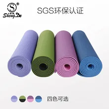 Двойной цвет TPE 6 мм нескользящий коврик для упражнений, йоги коврик для фитнеса похудение экологичный TPE коврик для йоги 183*61*0,6 см Бодибилдинг