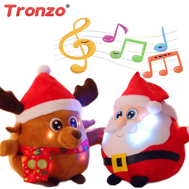 tronzo christmas decoration 2535cm plush santa claus reindeer singing christmas song and flashing light - Singing Christmas Toys tronzo christmas decoration 2535cm plush santa claus reindeer singing christmas song and flashing light - Singing Christmas Toys