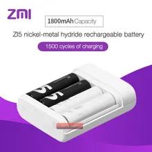 4 шт./лот Xiaomi ZMI ZI5 AA 1800 мАч 1,2 в перезаряжаемый Ni-MH аккумулятор Xiaomi ZIM power Bank Аккумулятор/4 слота смарт-зарядное устройство набор