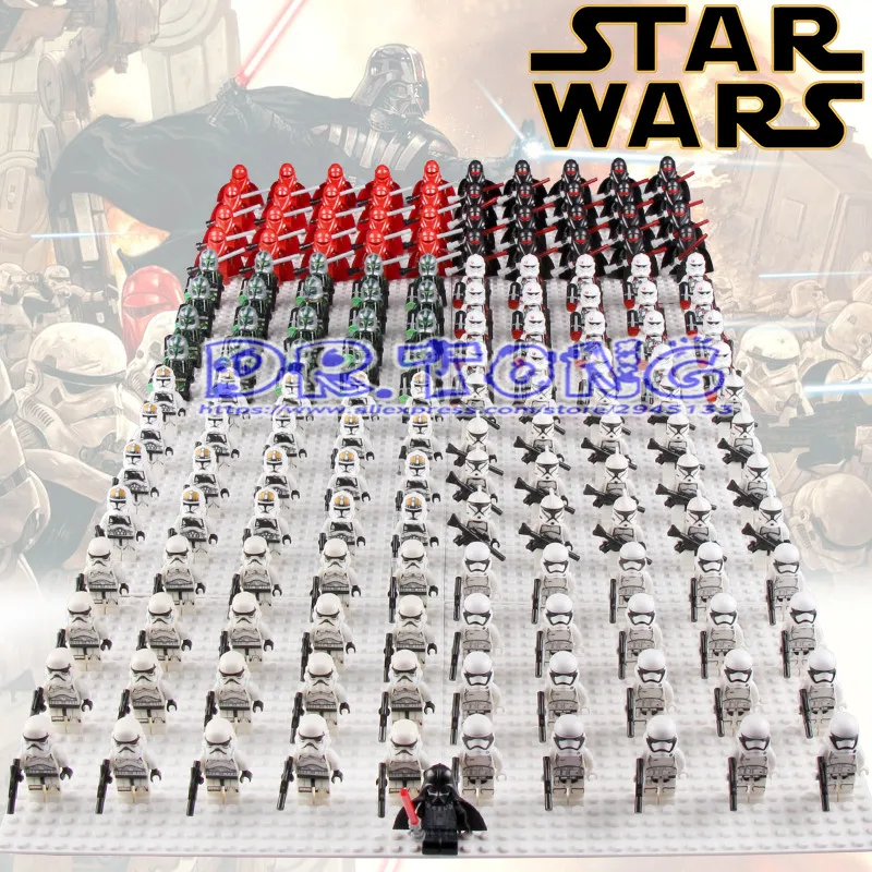 

DR.TONG 21pcs/lot STAR WARS White Clone Yellow Utapau Trooper Army Darth Vader with Weapon Commander Building Blocks Bricks Toys