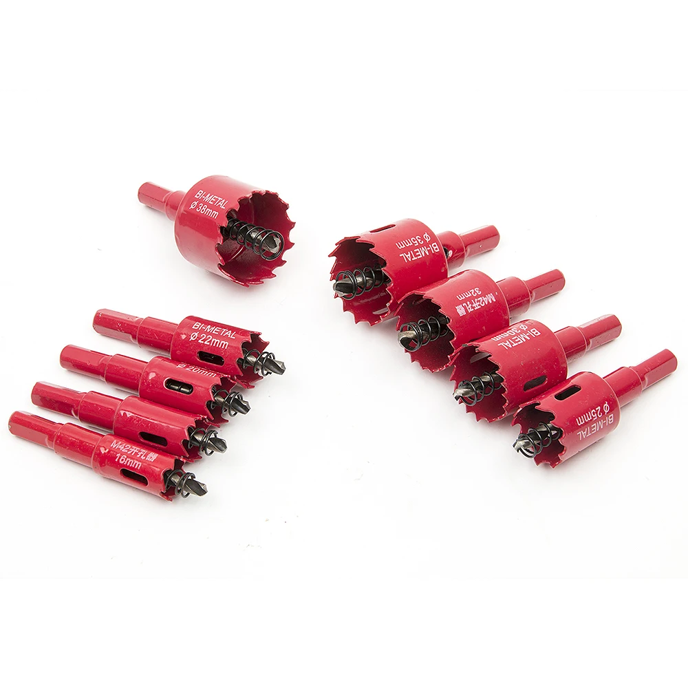 9Pcs M42 HSS  Drill Bit Hole Saw Twist Drill Bits Cutter Power Tool Metal Holes Drilling Kit Carpentry Tools for Wood Steel Iron