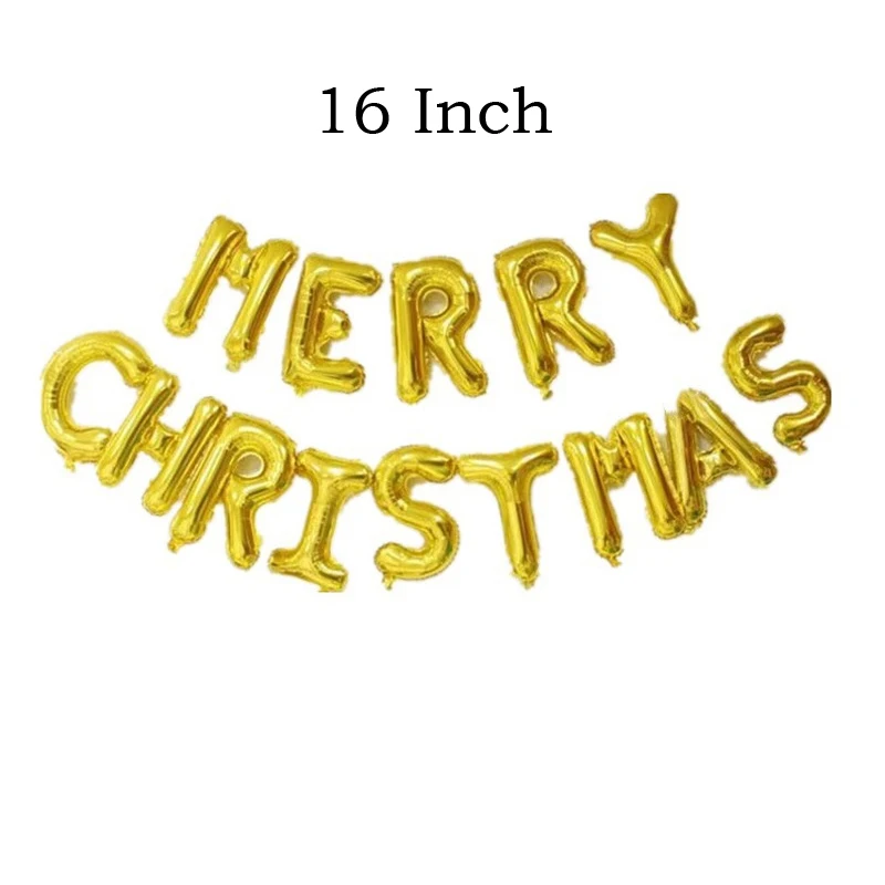 16Inch Gold Silver Merry Christmas Letters Foil Balloons Happy New Year Christmas Decorations DIY Xmas Party Supplies