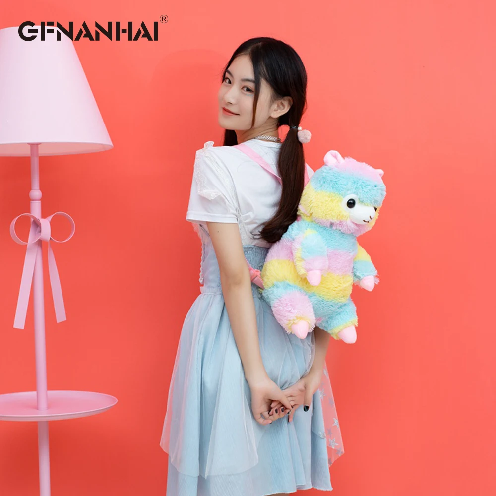 1 шт. 40 см Kawaii альпака плюшевый рюкзак радуга альпака мягкая кукла плюшевая сумка на плечо день рождения для детей подарок для девочек