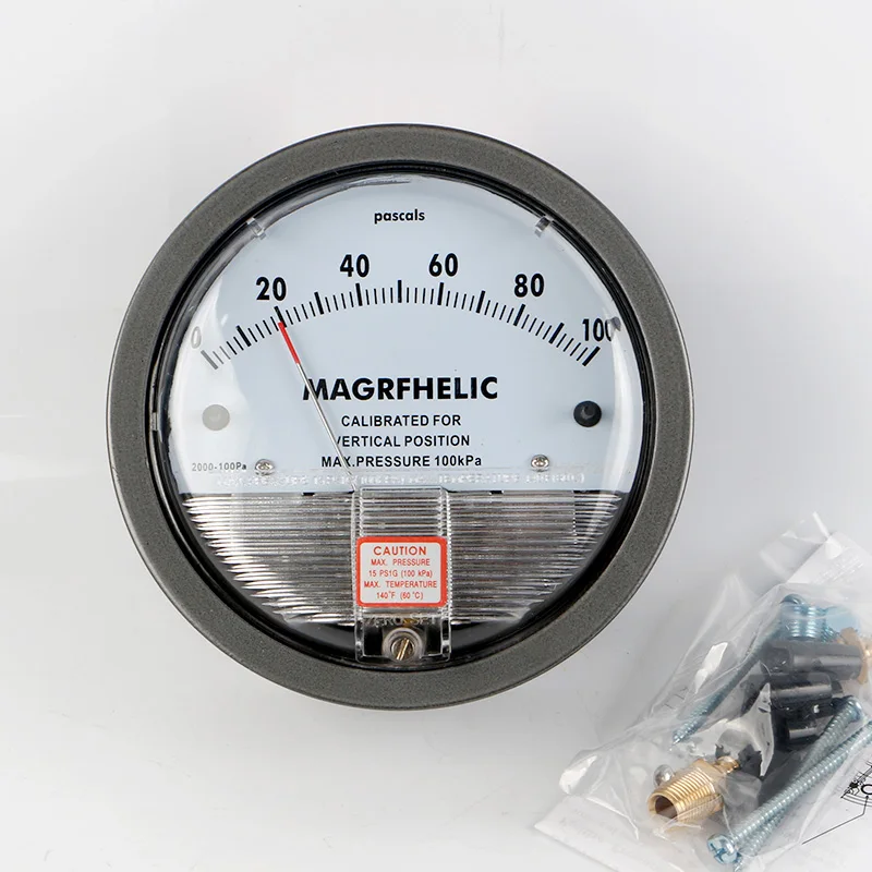 Micro Differential Pressure Gauge TE2000 0 100pa Round Type Pointer