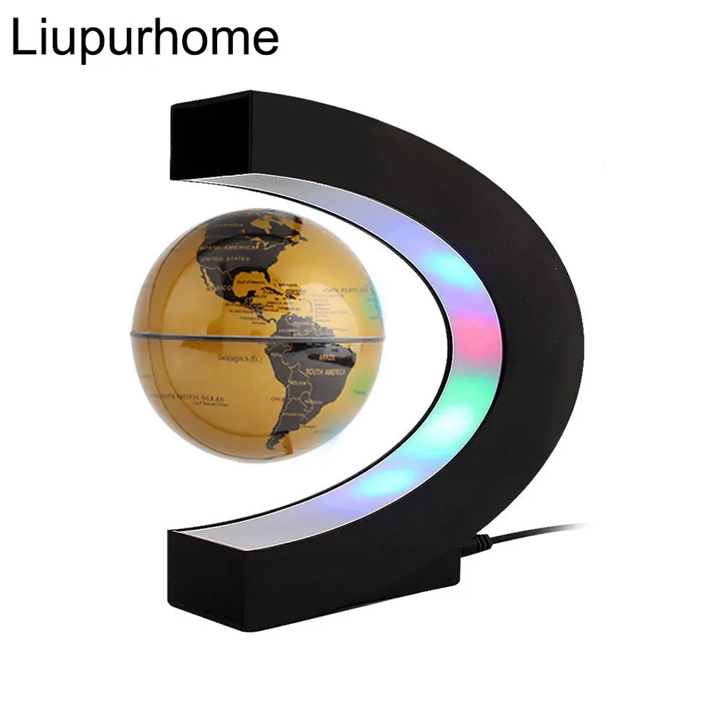 Globo de Levitação Mapa do Mundo Criativo Magnética Night Light Decoração Interior Lâmpada Mesa Cabeceira Antigravidade Crianças Estudo Presente Myc Led 6 Luzes noturnas