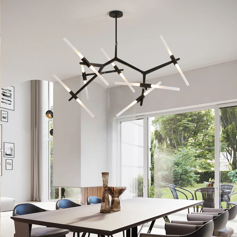 

Customizied Post-Modern Nordic Herringbone Contemporary Pendant Light Living Room Dining Room Dimmable G9 Bulb Hanging Lamps LED