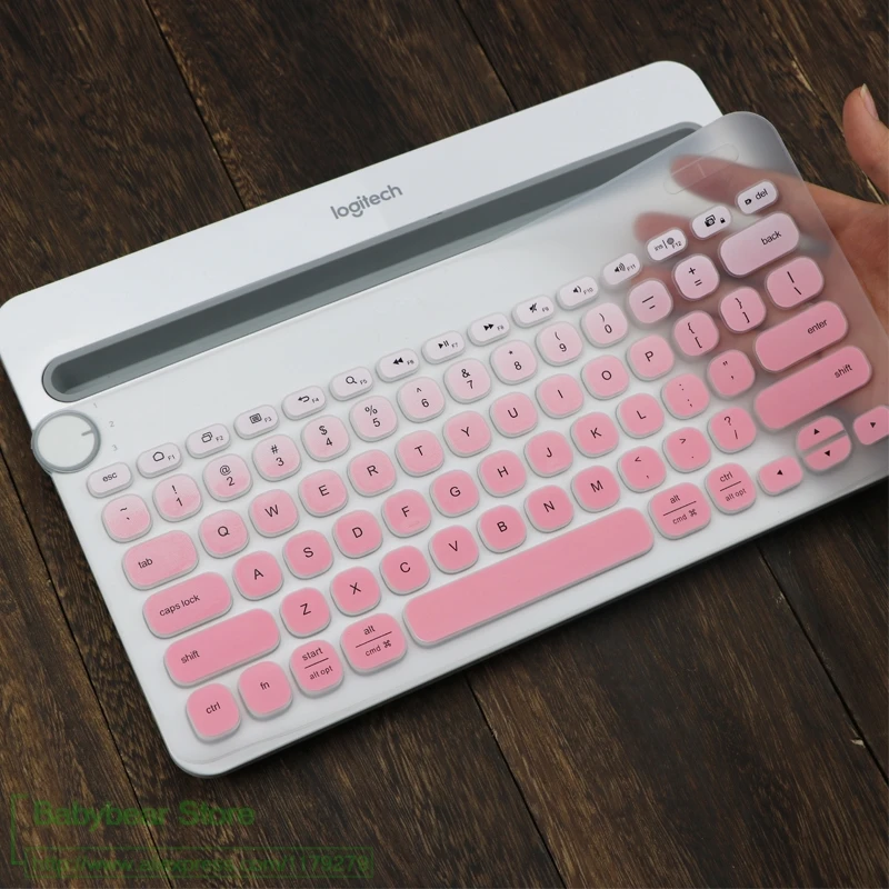 fadepink Клавиатура K480 для logitech Bluetooth многофункциональное устройство силиконовая Пылезащитная Беспроводная настольная клавиатура защитная пленка Пылезащитная пленка - Цвет: fadepink
