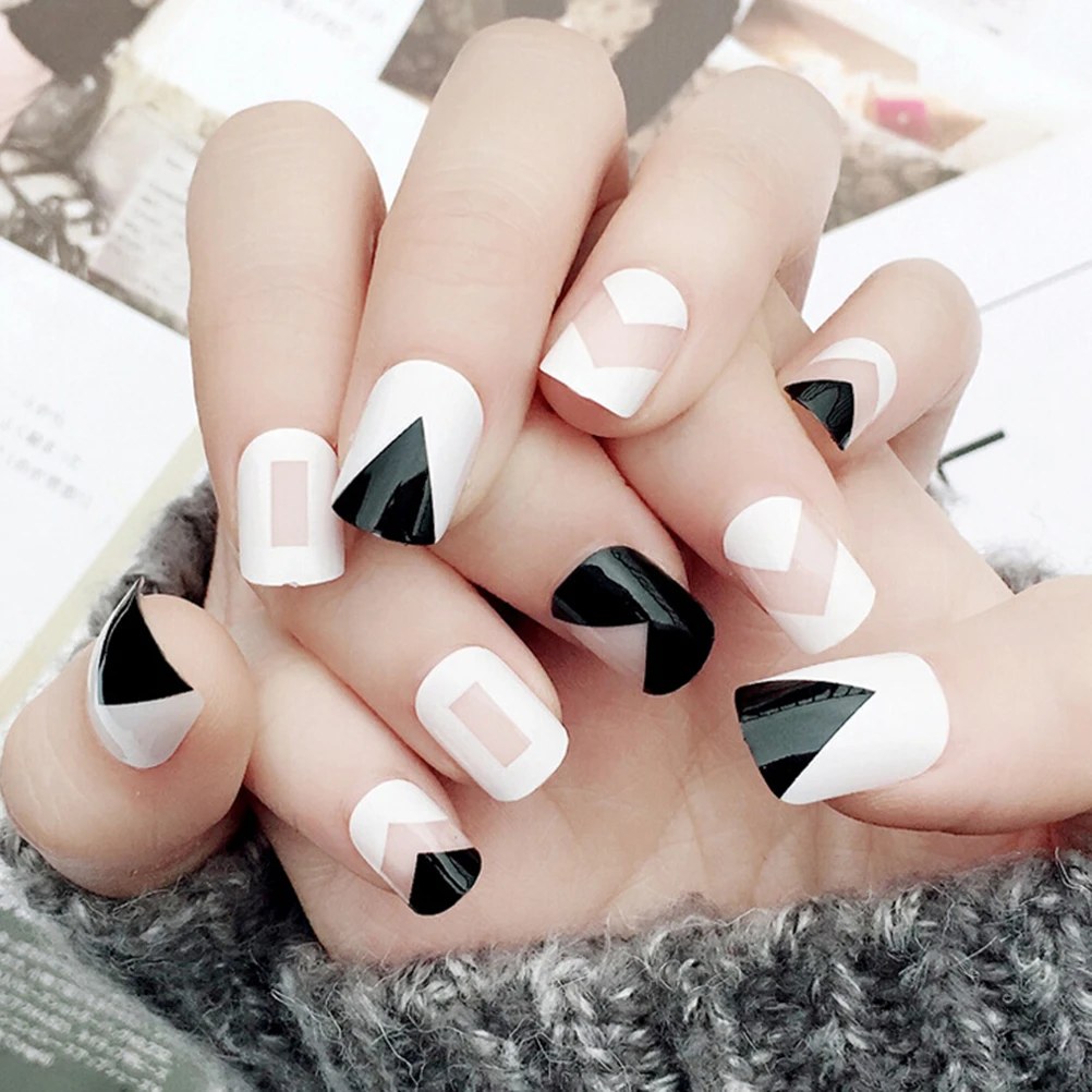 Buy 24Pcs/box Fashion Fake nails professional False Acrylic false nails faux