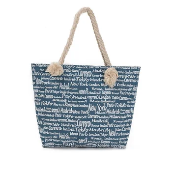 

Miyahouse High Quality Denim Design Women Tote Bag Letter Printed Female Shoulder Bag Large Capacity Shopping Bag For Ladies