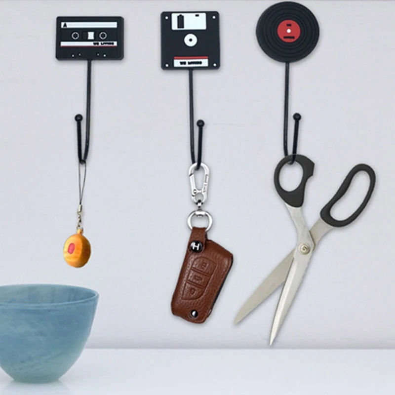 1pc Silicone Retro Magnetic Tape DIY Towel Wall Hook Nail Bathroom Kitchen Clothes Key Hat Rack Bag Hanger Holder