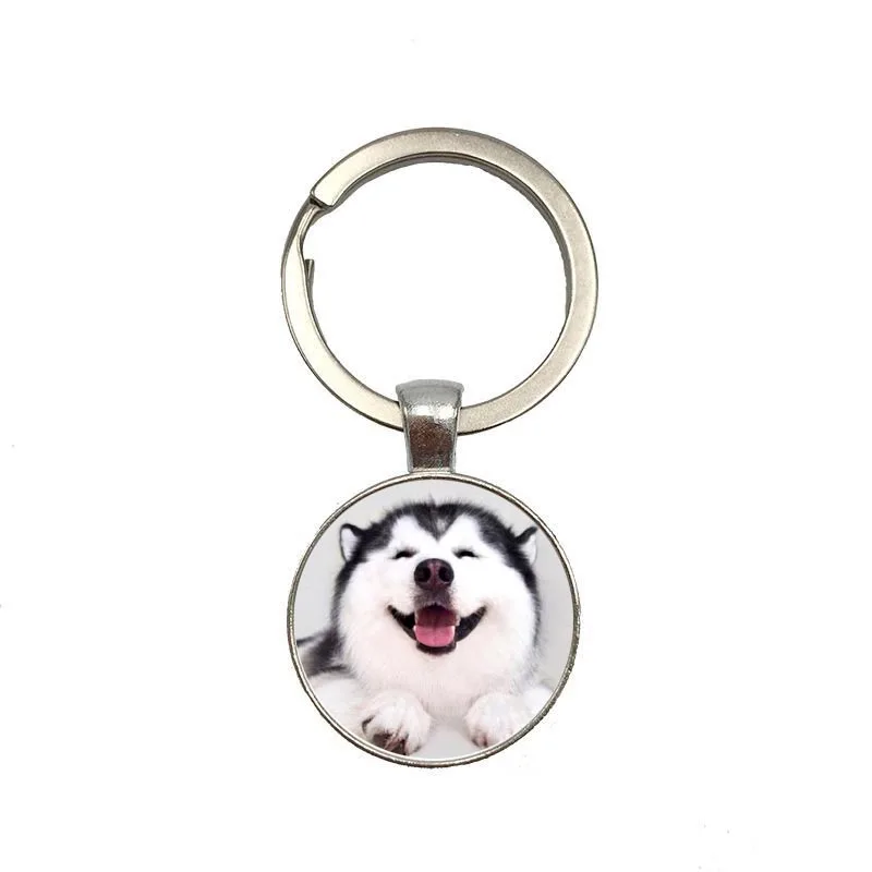 Хаски Keychian мультяшный брелок милые животные Sleutelhanger Cool Glass Maken Brelok Bag Car Fashion Keyring |