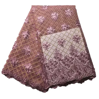 

Pink Lace Fabric Women, Flower Tulle African Lace Fabric, High Quality Lace African Tulle Lace Fabric H566-2