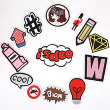 13 шт., лампа-карандаш со стрелками для девочек, вышитая железом, нашивки для одежды, сделай сам, ремесленные полосы, Лоскутная наклейка на заказ, аппликация на палец