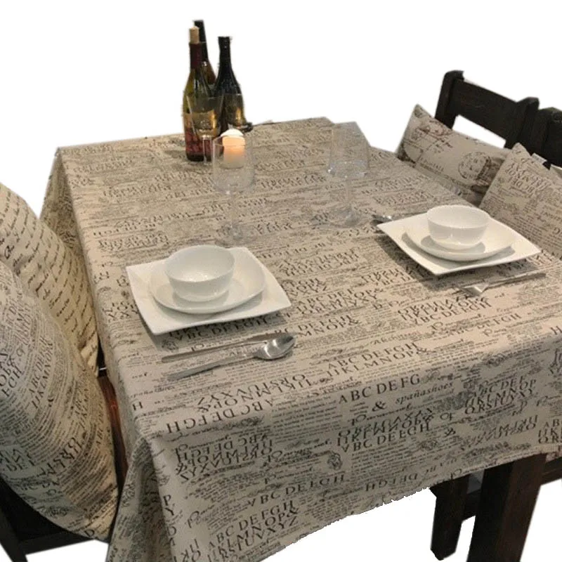 

Vintage Newspaper Tablecloth Eruopean Fashion Home DecorTable Fridge Cover Table Cover Table Cloth Rectangle Linen Cover Cloth