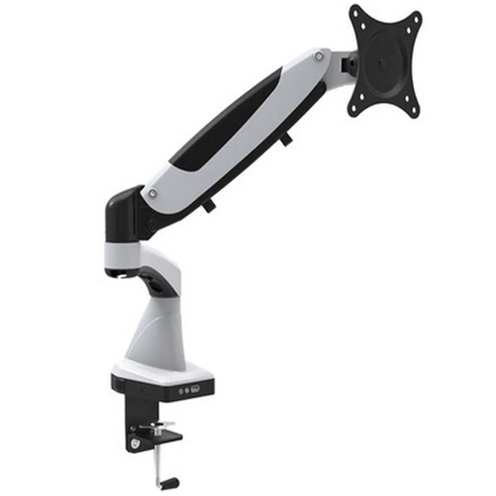

HONGHUA 15"-27" Gas Spring 360 Degree Desktop Clamping LCD Monitor Holder Computer Arm With Audio and USB Port