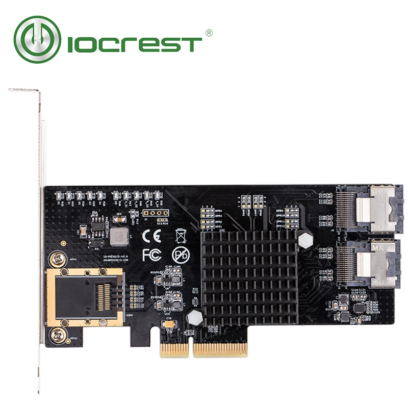  IOCREST PCIe zu 8 interne Ports SATA 6g Mit SFF8087 Karte mit Mini SAS zu SATA Kabel PCI Express ss
