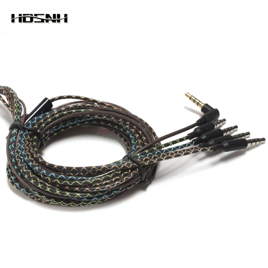 

3.5mm High-end Many Design Snakeskin Headset Wire DIY Earphone Cable With Microphone Repair Replacement Headphones Accessories