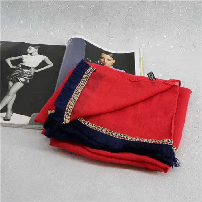 Дизайн простой шарф с кисточками весна лето вискоза хиджаб для женщин легкие и мягкие шарфы - Цвет: color 11