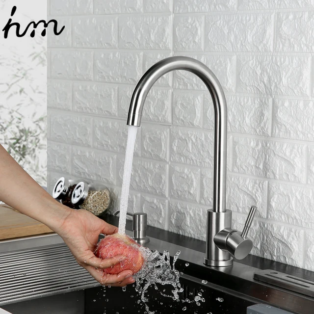 Special Offers hm 360 Degree Cold and Hot Kitchen Tap Single Hole Water Tap SUS304 Stainless Steel Kitchen Faucets Special Offers hm 360 Degree Cold and Hot Kitchen Tap Single Hole Water Tap SUS304 Stainless Steel Kitchen Faucets