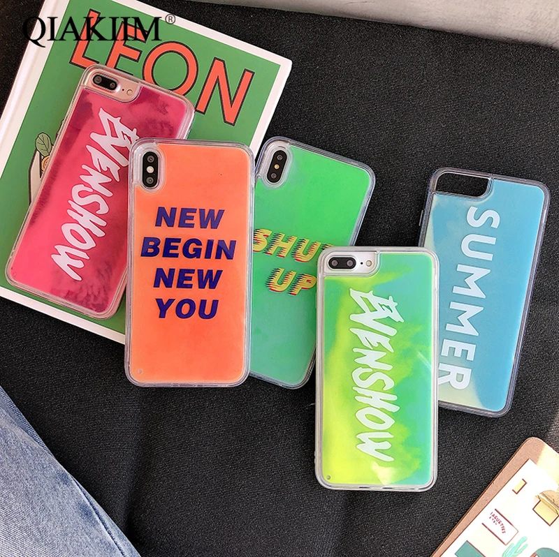 

Bling Luxury Luminous Flowing Liquid Phone Case For iphone 6S 6 7 8 plus X XS MAX XR Fashion Quicksand Cases Cover Capa Fundas