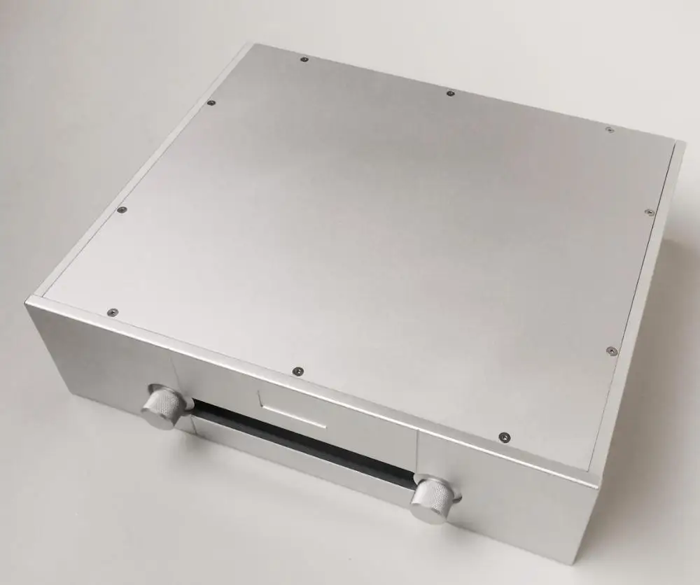 

Silver Imitation GAO Wen All aluminum amplifier chassis / Pre-amplifier chassis / AMP Enclosure / case / DIY box (430*120*360mm)