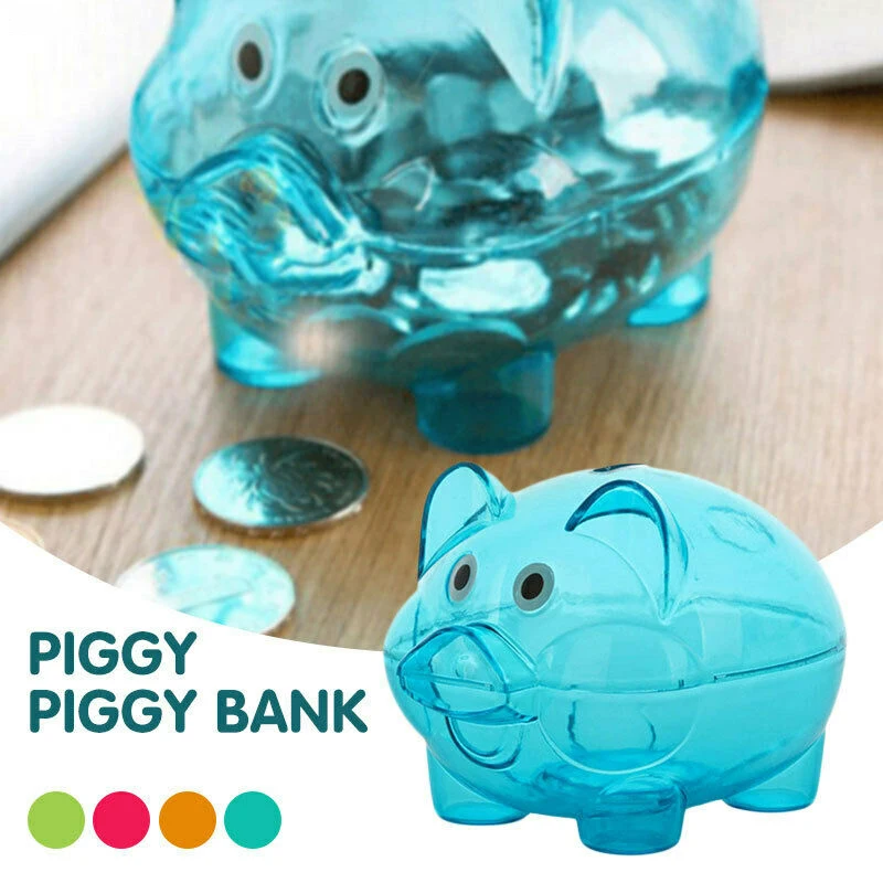 Прозрачная Милая копилка для монет, экономия денег, прозрачная пластиковая каваи, мультяшная свинья, в форме наличных, коробка для экономии денег, подарок для детей