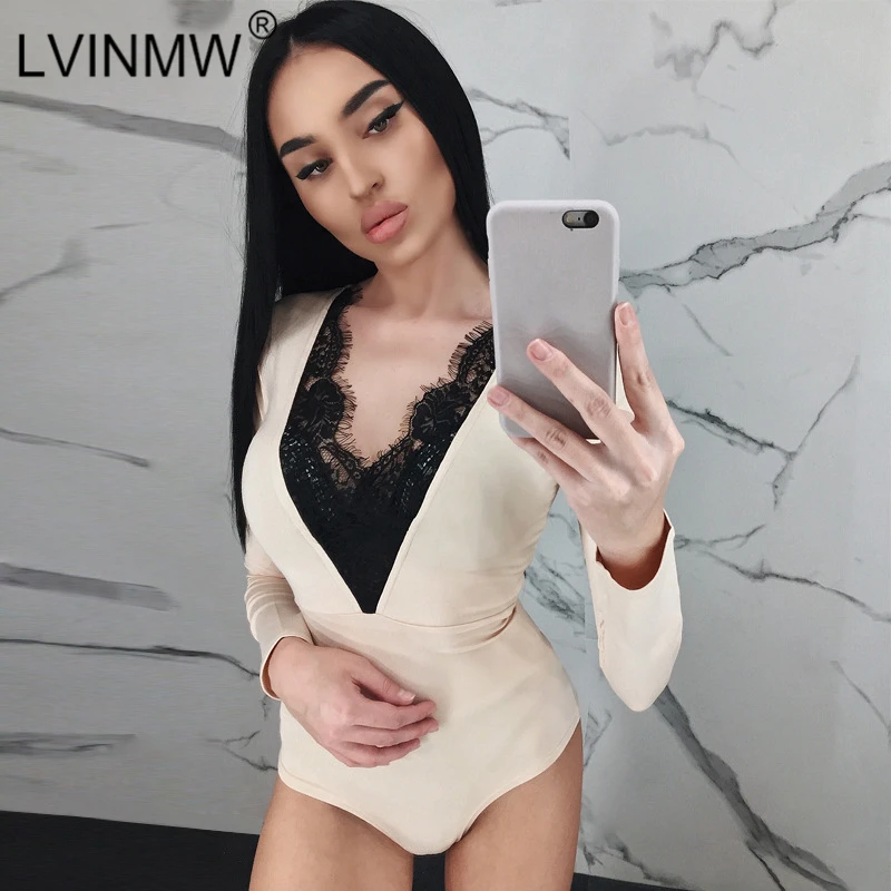 LVINMW Сексуальная Черная кружевная Лоскутная Вышивка облегающие костюмы 2018 осень