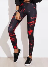 2019 Summer Women Casual Abstract Print Stretchy Leggings Mid Fashion Slim Workout Ankle-Length Skinny Leggings women s chic geometrical print color block skinny leggings