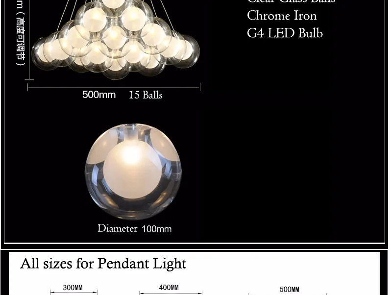 Современная креативная двухслойная люстра из прозрачного стекла с шариками, лампа для дома, декора, гостиной, романтического стиля G4, светодиодный светильник-люстра